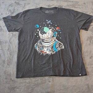 Into The AM Graphic T Shirt Mens 2XL Astronaut Outer‎ Space Print Dark Gray Punk